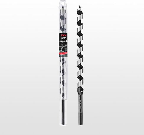 ZKH Auger Drill Bit for Wood, 3/8 x 12 Inch Long Drill Bit with 3/8" Hex Shank, High Carbon Steel Wood Drill Bit with Self-Positioning Tip, Smooth Drilling for Soft and Hardwood, Plastic, Drywall in Saudi Arabia