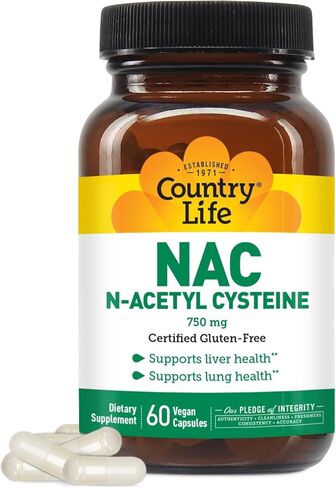 Country Life N-Acetyl Cysteine 750 Mg 30 Vegicaps in Saudi Arabia