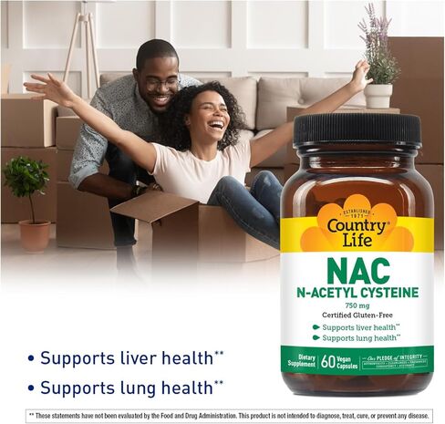 Country Life N-Acetyl Cysteine 750 Mg 30 Vegicaps in Saudi Arabia