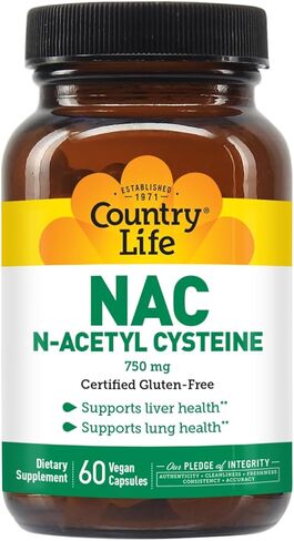 Country Life N-Acetyl Cysteine 750 Mg 30 Vegicaps in Saudi Arabia