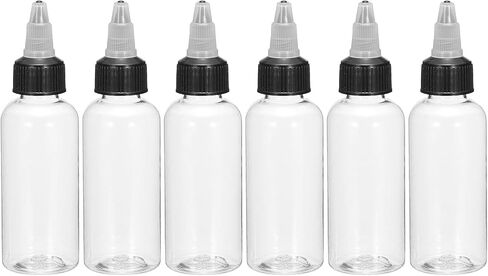 MECCANIXITY 6Pcs 1oz/30ml Squeeze Bottles, Clear Dispensing Bottles with Twist Cap Lids, Plastic Squirt Bottle for Ketchup, Mustard,and Crafts in Saudi Arabia