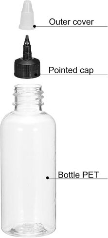MECCANIXITY 6Pcs 1oz/30ml Squeeze Bottles, Clear Dispensing Bottles with Twist Cap Lids, Plastic Squirt Bottle for Ketchup, Mustard,and Crafts in Saudi Arabia