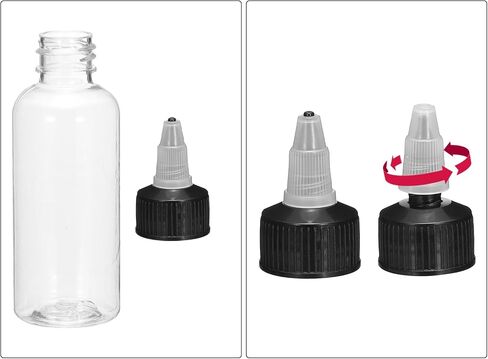 MECCANIXITY 6Pcs 1oz/30ml Squeeze Bottles, Clear Dispensing Bottles with Twist Cap Lids, Plastic Squirt Bottle for Ketchup, Mustard,and Crafts in Saudi Arabia