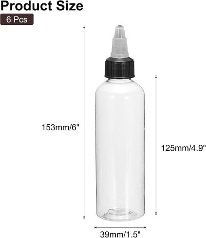MECCANIXITY 6Pcs 1oz/30ml Squeeze Bottles, Clear Dispensing Bottles with Twist Cap Lids, Plastic Squirt Bottle for Ketchup, Mustard,and Crafts in Saudi Arabia