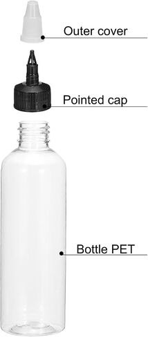 MECCANIXITY 6Pcs 1oz/30ml Squeeze Bottles, Clear Dispensing Bottles with Twist Cap Lids, Plastic Squirt Bottle for Ketchup, Mustard,and Crafts in Saudi Arabia