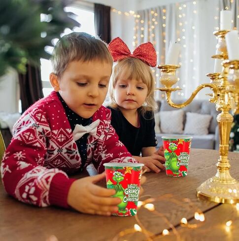 10 عبوات من أكواب عيد الميلاد للاستعمال مرة واحدة، سعة 9 أونصة، لوازم حفلات عيد الميلاد المضحكة باللون الأخضر، أكواب مشروبات للاستعمال مرة واحدة لمستلزمات طاولات حفلات عيد الميلاد وعطلات الهالوين in Saudi Arabia