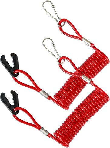 Boat Kill Switch Lanyard 2 Pack Boat Engine Stop Switch Lanyard, Outboard Motor Switch Coiled Cord in Kuwait