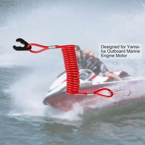 Boat Kill Switch Lanyard 2 Pack Boat Engine Stop Switch Lanyard, Outboard Motor Switch Coiled Cord in Kuwait