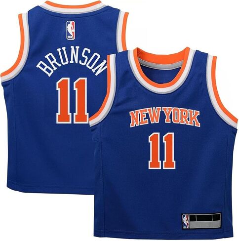 Jalen Brunson New York Knicks NBA Toddler 2-4 Blue Icon Edition Romper Onesie Player Jersey in Saudi Arabia