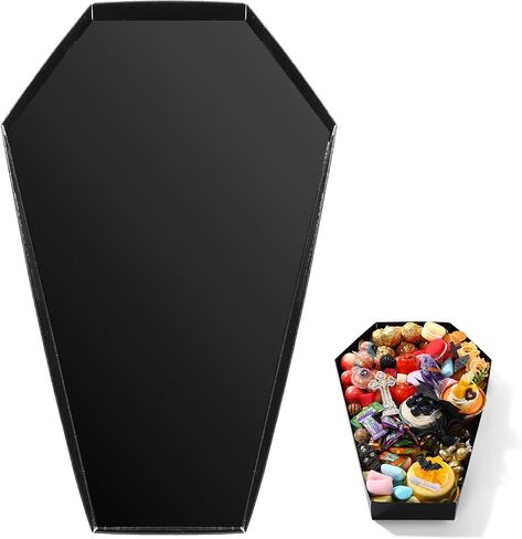 13.7 بوصة تابوت الهالوين صينية تشاركوتيري قابلة للتعبئة لحاوية الهالوين حلوى مقطوعة من المعجون لحفلة الهالوين، حلوى الكوكيز، صندوق حلوى كب كيك، لوازم الحفلات in Kuwait