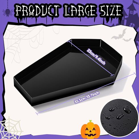 13.7 بوصة تابوت الهالوين صينية تشاركوتيري قابلة للتعبئة لحاوية الهالوين حلوى مقطوعة من المعجون لحفلة الهالوين، حلوى الكوكيز، صندوق حلوى كب كيك، لوازم الحفلات in Kuwait
