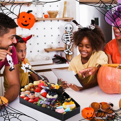 13.7 بوصة تابوت الهالوين صينية تشاركوتيري قابلة للتعبئة لحاوية الهالوين حلوى مقطوعة من المعجون لحفلة الهالوين، حلوى الكوكيز، صندوق حلوى كب كيك، لوازم الحفلات in Kuwait