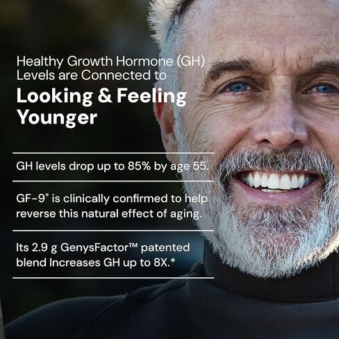 Novex Biotech GF-9 - مكمل تعزيز هرمون النمو للرجال - مجمع التمارين للرجال - دعم الطاقة والقدرة على التحمل والنوم، 120 قيراط (كمية تكفي لمدة 30 يومًا) in Kuwait
