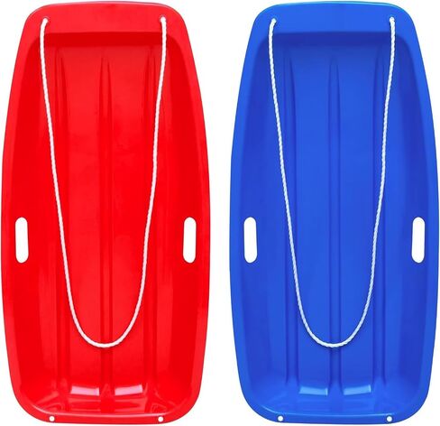 Snow Sled for Kids Adult, Resistant Toboggan Snow Sled with Pull Rope and Handles, Flexible Sand Sled with Pull Rope for 1-2 Rider, Toboggan Sleds Winter Snow Sledding in Saudi Arabia