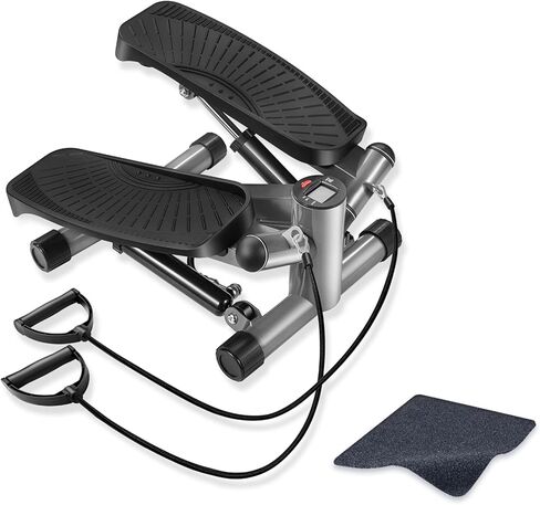 خطوات للتمرين في المنزل، خطوات سلم هادئة مع أشرطة مقاومة، خطوات سلالم صغيرة مع شاشة LED، معدات تمرين فائقة الهدوء ومحمولة للمنزل، سعة وزن 330 رطلاً in Kuwait