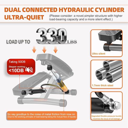 خطوات للتمرين في المنزل، خطوات سلم هادئة مع أشرطة مقاومة، خطوات سلالم صغيرة مع شاشة LED، معدات تمرين فائقة الهدوء ومحمولة للمنزل، سعة وزن 330 رطلاً in Kuwait