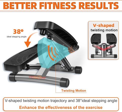 خطوات للتمرين في المنزل، خطوات سلم هادئة مع أشرطة مقاومة، خطوات سلالم صغيرة مع شاشة LED، معدات تمرين فائقة الهدوء ومحمولة للمنزل، سعة وزن 330 رطلاً in Kuwait
