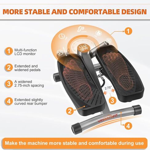 خطوات للتمرين في المنزل، خطوات سلم هادئة مع أشرطة مقاومة، خطوات سلالم صغيرة مع شاشة LED، معدات تمرين فائقة الهدوء ومحمولة للمنزل، سعة وزن 330 رطلاً in Kuwait