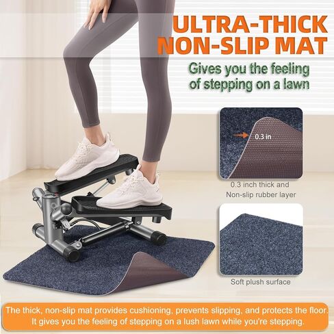 خطوات للتمرين في المنزل، خطوات سلم هادئة مع أشرطة مقاومة، خطوات سلالم صغيرة مع شاشة LED، معدات تمرين فائقة الهدوء ومحمولة للمنزل، سعة وزن 330 رطلاً in Kuwait