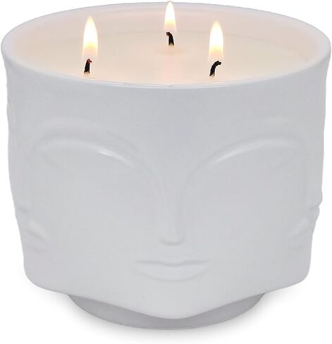 20 oz Black Buddha Head Aromatherapy Candle, Lavender Scent, 3-Wick Soy Wax Candle for Relaxation and Meditation, Decorative Candle for Home Décor, Stress Relief Candle in Saudi Arabia