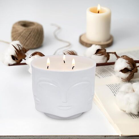 20 oz Black Buddha Head Aromatherapy Candle, Lavender Scent, 3-Wick Soy Wax Candle for Relaxation and Meditation, Decorative Candle for Home Décor, Stress Relief Candle in Saudi Arabia