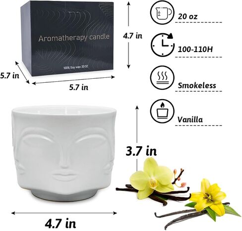 20 oz Black Buddha Head Aromatherapy Candle, Lavender Scent, 3-Wick Soy Wax Candle for Relaxation and Meditation, Decorative Candle for Home Décor, Stress Relief Candle in Saudi Arabia