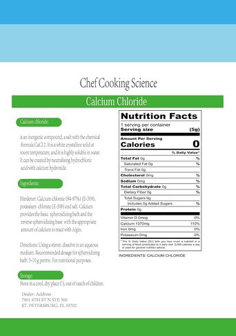 Calcium Chloride 4 oz | Molecular Gastronomy - Spherulizer in Saudi Arabia