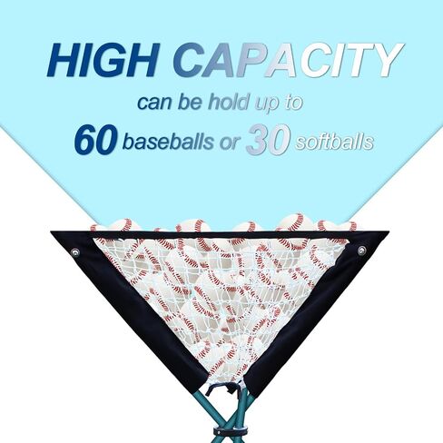 Baseball Ball Caddy Stand - Portable Batting Practice Ball Caddy Removable Ball Stand Holds Foldable Ball Caddy Bundle Equipment for Variety Training Drills Green in Saudi Arabia