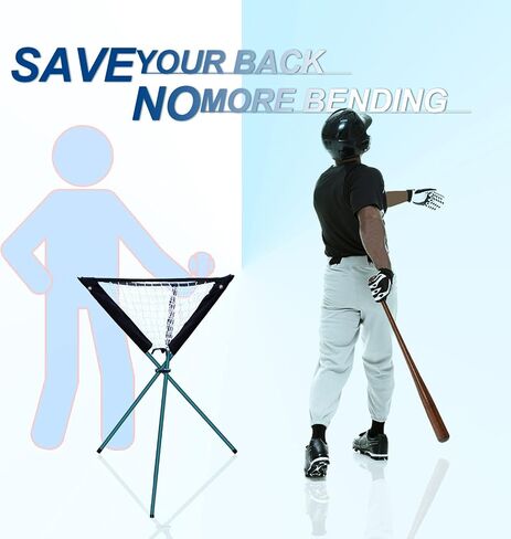 Baseball Ball Caddy Stand - Portable Batting Practice Ball Caddy Removable Ball Stand Holds Foldable Ball Caddy Bundle Equipment for Variety Training Drills Green in Saudi Arabia