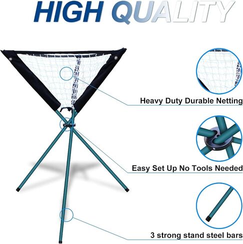 Baseball Ball Caddy Stand - Portable Batting Practice Ball Caddy Removable Ball Stand Holds Foldable Ball Caddy Bundle Equipment for Variety Training Drills Green in Saudi Arabia