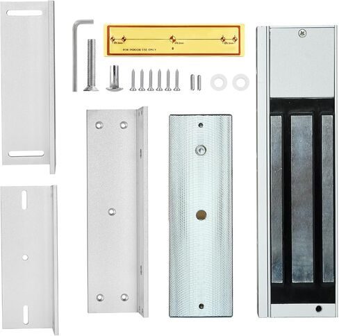 قفل Mag Lock بقوة 1200 رطل، قفل تجاري كهرومغناطيسي بقوة 12 فولت، مؤشر LED عند إغلاق خيارات NO/NC، لنظام التحكم في الوصول مع دعامات L&Z من الألومنيوم (W-1200LBS Lock+Z L Bracket) in Kuwait