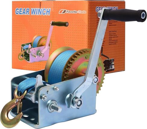 Trailer Winch – Durable Hand Crank – 3500 lbs Hand Winch with Strap - Boat Trailer Cable, Heavy Duty Rope Crank for Trailer, Boat or ATV Towing in Saudi Arabia
