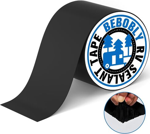 Butyl Sealant Waterproof Tape,RV Roof Tape Black,4 Inch X 50 Foot Leak Repair Sealant Tape，UV & Waterproof for RV Roof,Window,Camper, Boat,Pipe Sealing Black in Saudi Arabia