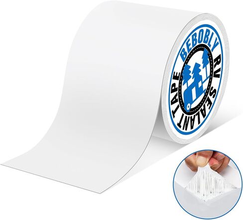 Butyl Sealant Waterproof Tape,RV Roof Tape Black,4 Inch X 50 Foot Leak Repair Sealant Tape，UV & Waterproof for RV Roof,Window,Camper, Boat,Pipe Sealing Black in Saudi Arabia