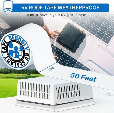 Butyl Sealant Waterproof Tape,RV Roof Tape Black,4 Inch X 50 Foot Leak Repair Sealant Tape，UV & Waterproof for RV Roof,Window,Camper, Boat,Pipe Sealing Black in Saudi Arabia