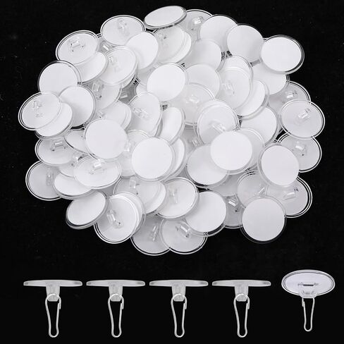 100 Pack Ceiling Hooks Adhesive Removable Transparent Wall Hanger with Hooks, 0.79" Small Disc Sticky Ceiling Hooks for Festival Wedding Halloween Christmas Party Decor in Kuwait