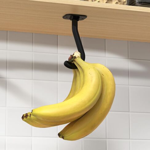 Folding Banana Hanger Hook Black 1 Pack, Self Adhesive Banana Holder Under Cabinet in Saudi Arabia