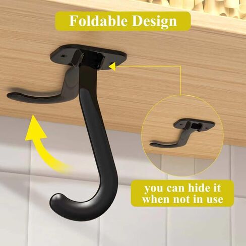 Folding Banana Hanger Hook Black 1 Pack, Self Adhesive Banana Holder Under Cabinet in Saudi Arabia