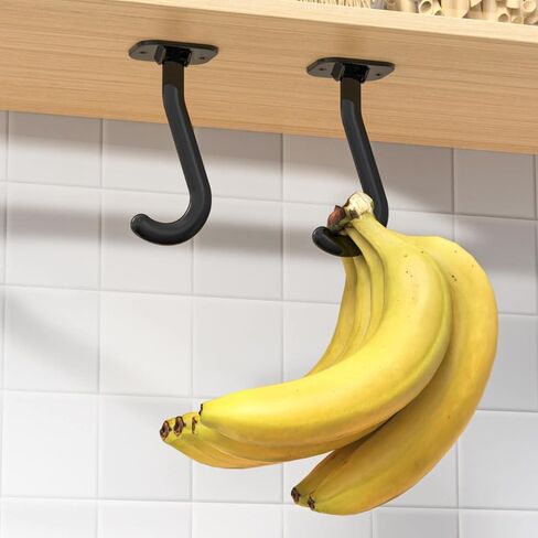 Folding Banana Hanger Hook Black 1 Pack, Self Adhesive Banana Holder Under Cabinet in Saudi Arabia