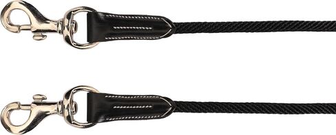 Exion Rope and Leather 6/8 Wide Draw Rein and 2m Long with Buckle Guard Handle and Quick Snap | Premium Equestrian Training Draw Rein for Horses in Kuwait