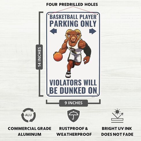 Venicor Basketball Sign - 9 x 14 Inches - Aluminum - Basketball Gifts - Basket ball Player Room Decor Party Decorations Accessories Stickers Poster Stuff in Saudi Arabia