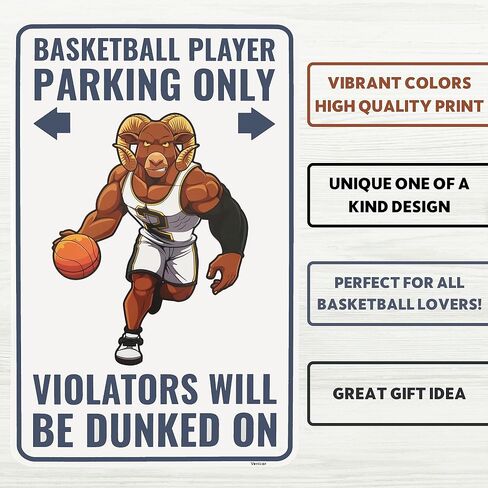 Venicor Basketball Sign - 9 x 14 Inches - Aluminum - Basketball Gifts - Basket ball Player Room Decor Party Decorations Accessories Stickers Poster Stuff in Saudi Arabia