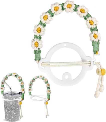 Water Bottle Handle,Hand-Woven Flower Paracord Handle for Water Bottle,Fits Wide Mouth Water Bottles(Green) in Saudi Arabia