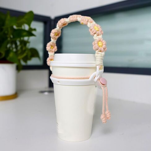 Water Bottle Handle,Hand-Woven Flower Paracord Handle for Water Bottle,Fits Wide Mouth Water Bottles(Green) in Saudi Arabia