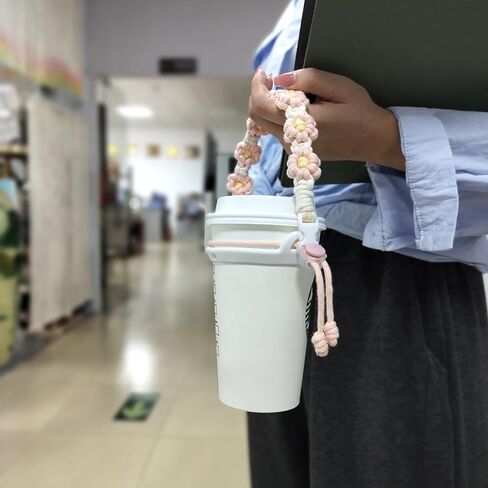 Water Bottle Handle,Hand-Woven Flower Paracord Handle for Water Bottle,Fits Wide Mouth Water Bottles(Green) in Saudi Arabia
