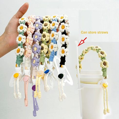 Water Bottle Handle,Hand-Woven Flower Paracord Handle for Water Bottle,Fits Wide Mouth Water Bottles(Green) in Saudi Arabia