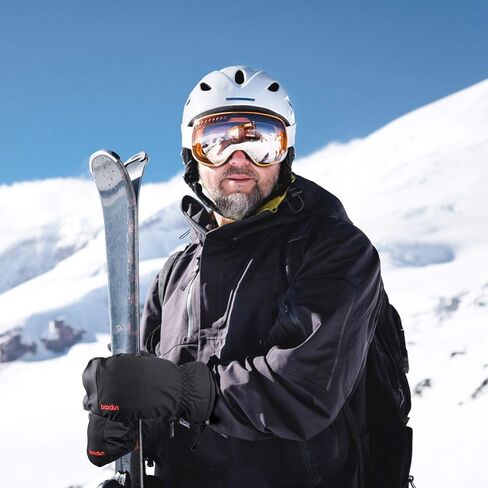 Ski Mittens, Winter Snowboard Mittens Gloves Waterproof Snow Gloves Leather Mittens for Outdoor Activitives Men Women in Kuwait