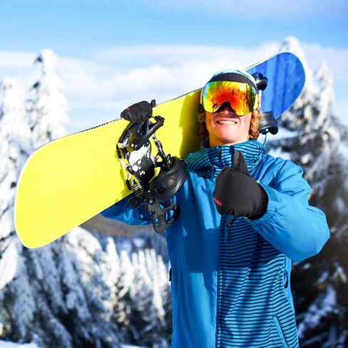 Ski Mittens, Winter Snowboard Mittens Gloves Waterproof Snow Gloves Leather Mittens for Outdoor Activitives Men Women in Kuwait