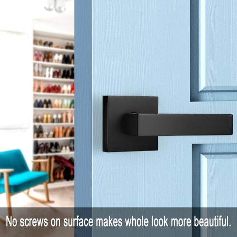 Probrico Matte Black Dummy Door Levers Interior Door Handles, Heavy Duty Levers for Closet, Non-Turning Reversible Levers for Left Right Handed Doors,10 Pack(Contractor Pack) in Saudi Arabia