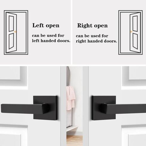 Probrico Matte Black Dummy Door Levers Interior Door Handles, Heavy Duty Levers for Closet, Non-Turning Reversible Levers for Left Right Handed Doors,10 Pack(Contractor Pack) in Saudi Arabia